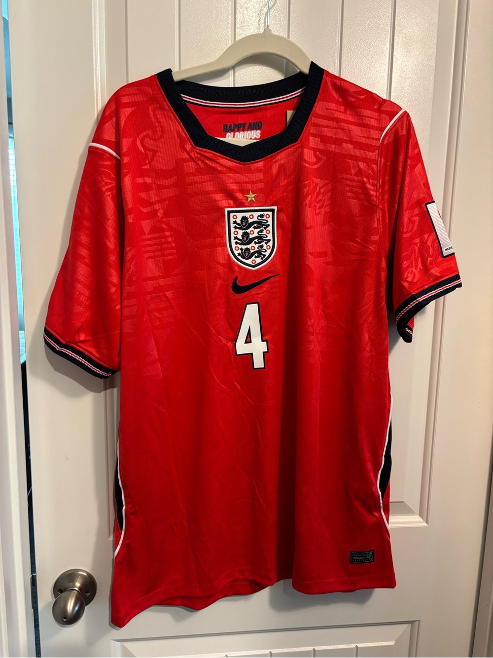 Team England Rice 2026 World Cup Jersey with 2026 Tournament Patch
